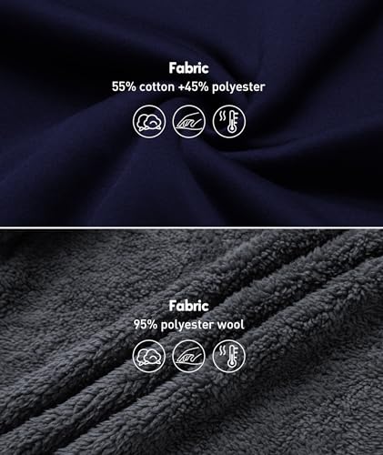 Image of SCODI Hoodies for Men Heavyweight Fleece Sweatshirt Zip Up Thick Jacket | Machine Wash, Soft, Warm, Winter, Outdoor Activities, Gym, Office, Casual, Daily Wear, Full Zipper Sherpa Lined Hooded Coat