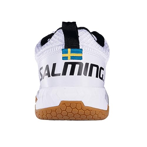 Salming Rival Men's Squash Shoes (White/Supersonic) & Black/White Colors (Squash, Racquetball, Volleyball, Floorball)3