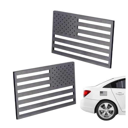 Autocollant drapeau 3D | Badge patriotique | Badge patriotique en métal aluminium – Emblème creux pour camion, la plupart des voitures, pare-chocs, fenêtre de moto