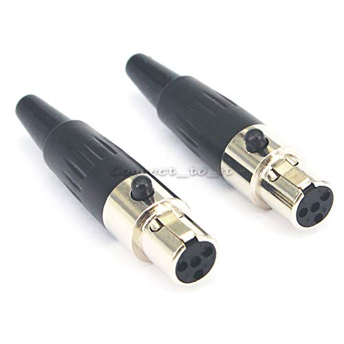 100 Pieces Mini XLR 4 Pin Microphone Connectors - Black Female & Male Connectors for Video Lighting