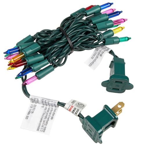 5 Feet 20 Bulbs Vintage Short Mini Light String, Christmas Lights Outdoor/Indoor, Clear Bulbs on Green Wire, 4-inch Spacing Fairy Lights(Multicolor,Connectable End-to-end)