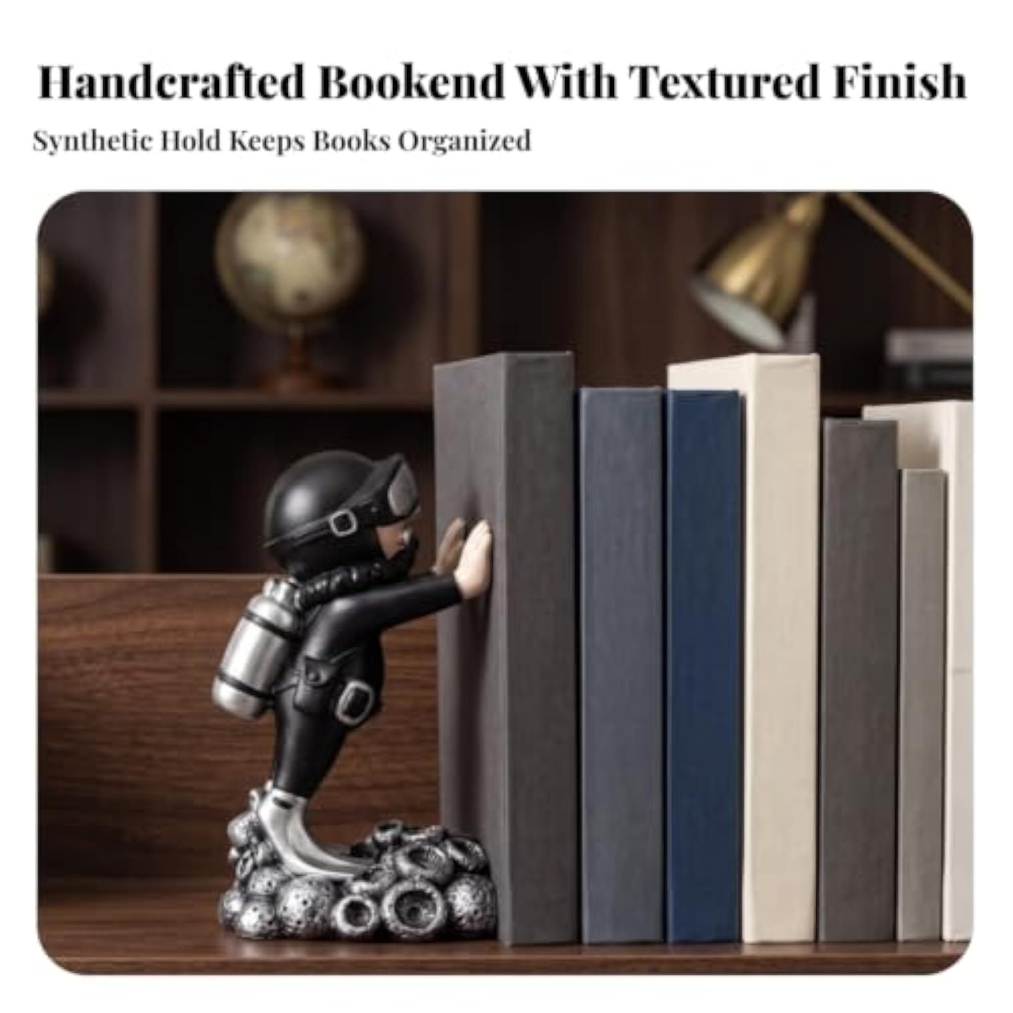 Sculptural Astronaut Bookend, Compact Design