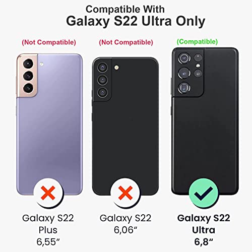 Image of Kapa Matte Lens Protective Back Cover for Samsung Galaxy S22 Ultra, Slim Silicone with Soft Lining Shockproof Flexible Full Body Bumper Case (Blue)