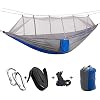 KEPEAK Camping Hammock with Net Netting, Single & Double Tree Hammock Net, Lightweight Nylon Portable Hammock for Backpacking, Camping, Travel, Beach, Yard
