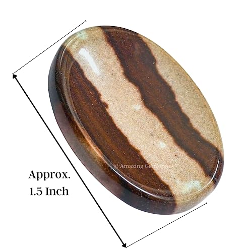 Image of Amazing Gemstone Narmada Shiva Lingam Worry Stone, Healing Crystals - Piedra Crystal Fidget for Gift, Meditation, Calming, Relaxation, Stress Relief