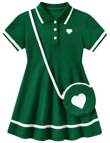 Move Dance Little Girls Sporty Dress 3T 4T Green Sundress with Bag
