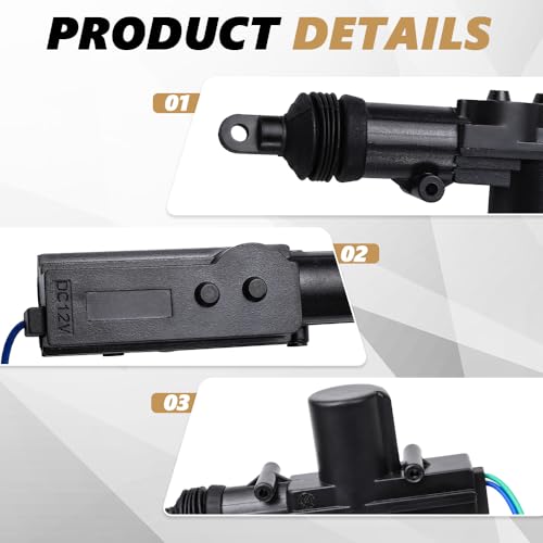 Wogomz 2PCS Car Power Door Lock Actuators, 2 Wire 12V Power Door Lock Kit, Heavy Duty Automotive Door Lock Actuator, Universal High Power Door Lock Actuator for Most Vehicles