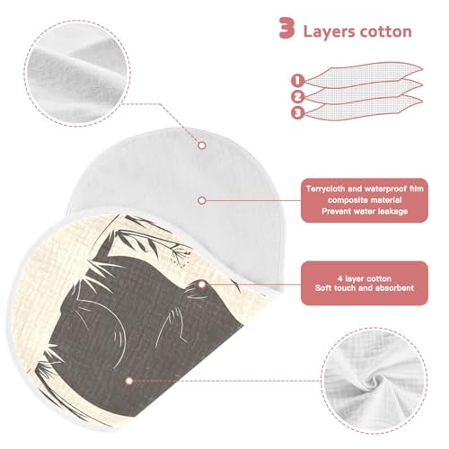 Bolaz Baby Burp Cloths 2 Pack,Capybara Grass Black and White,Feeding Cloths Face Towel Super Absorbent Soft Cotton Burping Rags Feeding Bibs4