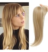 Hair Topper with Bangs Hair Clip, 360° 3D Cover Hair Toppers for Women, Fluffy Toppers Hair Piece...