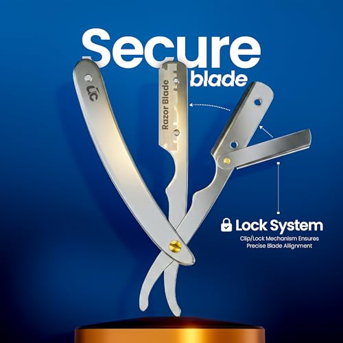Image of Utopia Care Professional Straight Razor for Men, Barber Straight Edge Razor Safety with 100 Pack Blades, Silver