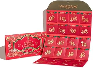 VAHDAM, Faltbares Geschenkset in limitierter Auflage | 24 einzigartige Loseblatt-Tees | Weihnachtee geschenkset für Lhn/Sie-Loose