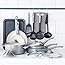 GreenLife Soft Grip Absolutely Toxin-Free Healthy Ceramic Non-stick Cookware Set, 18-Piece Set, Grey