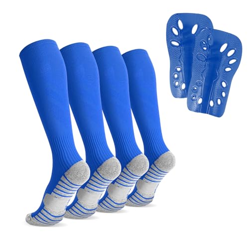 Chaussettes de football enfant avec protège-tibias Linkidea (2 paires)