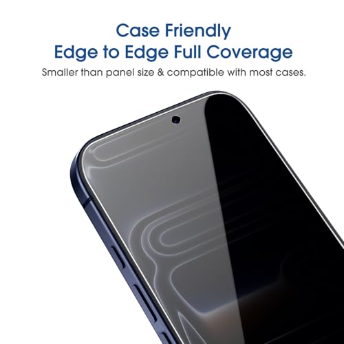 Image of amFilm OneTouch for iPhone 17 Pro Max Privacy Screen Protector 6.9'' 2025 | 30s Auto-Alignment, Bubble Free, Tempered Glass, 28 Anti Spy, Shatterproof, Camera Lens Protector 2+4 Pack (17P-6.9'')