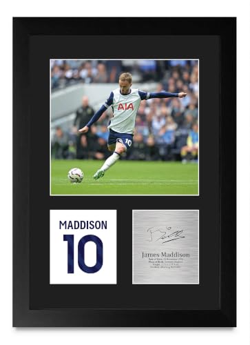 Photo autographe signée James Maddison poster A4 encadré collection football
