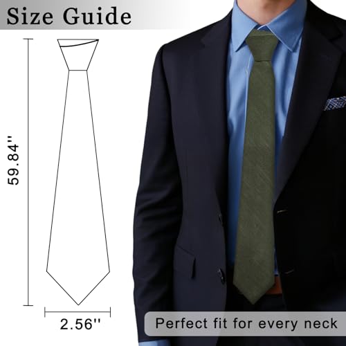 Image of Cotton Ties for Men Solid Color Skinny Tie Mens Necktie for Wedding Graduation Formal Dinner