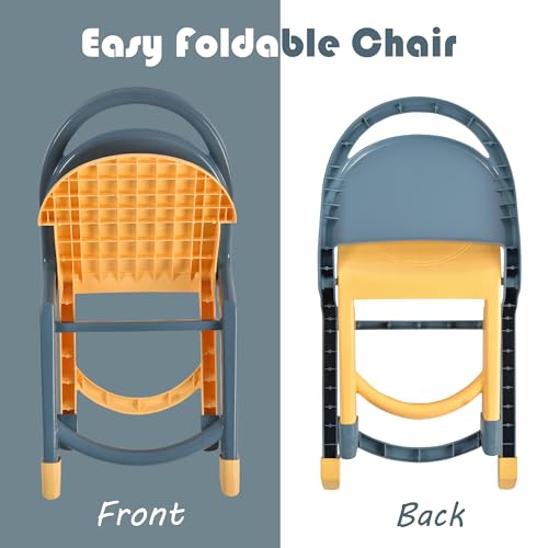 Image of Urbane Home Kids Chair | Cream & Gray Indoor /Outdoor Stool for Toddlers & Babies