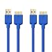 Cable Matters 2-Pack Micro USB 3.0 Cable (Micro USB 3 Cable A to Micro B) in Blue 6 Feet