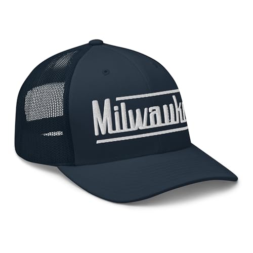 Retro Milwaukee Trucker Cap Vintage Milwaukee WI Trucker Hat Navy