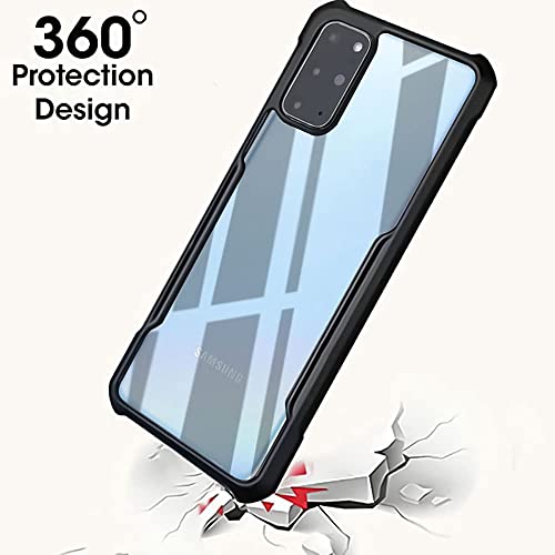 Image of WOW IMAGINE Shock Proof Clear Protective Back Case for Samsung Galaxy A10s | Galaxy M01s - AirEDGE Technology | 360 Degree Camera Protection | Transparent Hybrid Back Case Mobile Cover - Black
