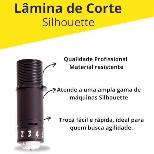 Lâmina de Corte Silhouette, 10 Níveis de Ajustes, Preta