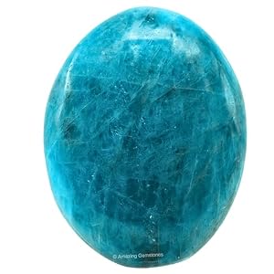 Amazing Gemstone Blue Apatite Crystals and Healing Stones – Palm Stone Crystals Piedra for Good Luck, Balanced Positive Energy, Meditation – Unique Stocking Stuffers and Birthday Gifts for Women, Men