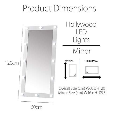 IceCreamLiving Wall Mounted/Desktop Hollywood Vanity Mirror with LED Lights For Makeup Bedroom (LEM016 LED PLUG White)