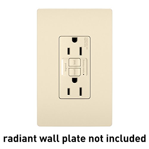 Legrand - Pass & Seymour Radiant 2097Trlacc4 20 Amp Tamper-Resistant Self-Test Gfci Safety Outlet, Light Almond, Matching Wall Plate Included #TOP2