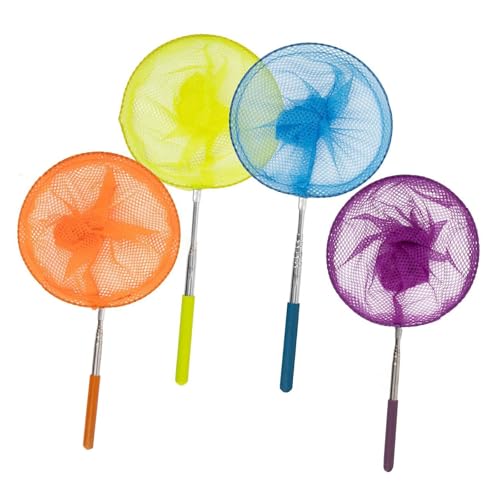 Kelisdi 4 redes telescópicas portátiles para atrapar libélulas, red de mariposa para actividades al aire libre, camping, atrapador de libélulas