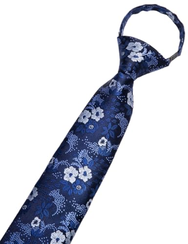 Image of Hi-Tie Boys Tie Pre-Tied Pocket Square Set Adjustable Kids Neckties Age 7-11 Years School UniForm Graduation