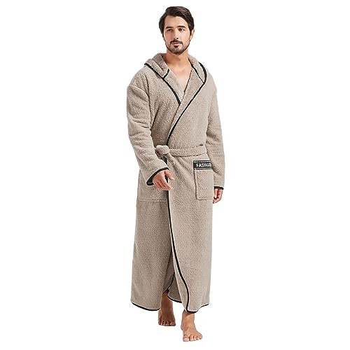 Men Robe FashGudim Mens Robes Big And Tall Full-Length Fleece Robe