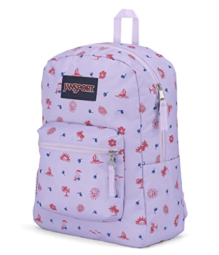Image of JanSport Cross Town Backpack 17 inch x 12.5 inch x 6 inch - Simple Bag for Everyone with 1 Main Compartment, Front Utility Pocket - Premium Class Accessories - Lagoon Luau