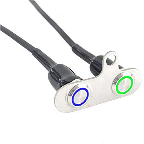 RAYANA Universal Stainless Steel LED Motorcycle Switch ON-Off Handlebar Adjustable Mount Waterproof Switches Button DC12V Fog Light (Blue-Latching Green-Momentary)