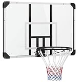 SPORTNOW Basketballkorb mit Rückwand, Outdoor Basketballbrett mit Ø45 cm Stahlkorb und Netz, Wandmontage, Basketball Board für Jugendliche Erwachsene, Weiß