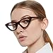MARE AZZURO Cat Eye Blue Light Blocking Reading Glasses Women Computer Readers 0 1.00 1.25 1.50 1.75 2.00 2.25 2.50 2.75 3.00 3.50 4.00 5.00 6.00 (Brown, 6.0)