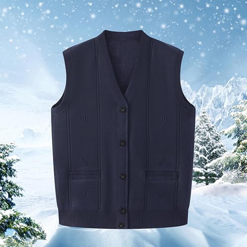 Mens Sleeveless Button Down Sweater Vest V Neck Classic Knitted Sweaters Fall Winter Casual Comfy Front Open Cardigan2