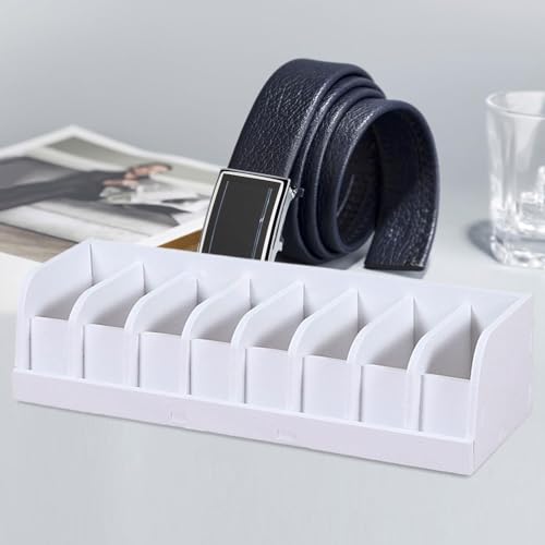 Qianly Belt Organizer Belt Holder Modern Belt Storage Box 8 Compartments Storage Display Belt Display Box for Shop Drawer Supplies