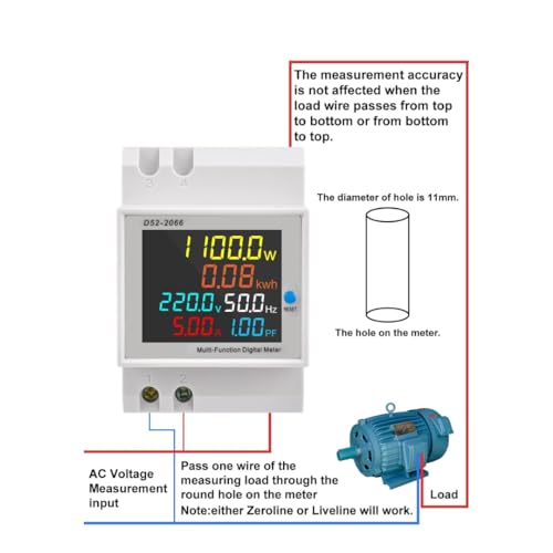 Image of Blackt Electrotech BT710FM Multifunctional Digital Energy Meter - 6-in-1 AC Voltage, Current, Power & Energy Monitor with Built-In CT, 40-300V, 100A (Regular)