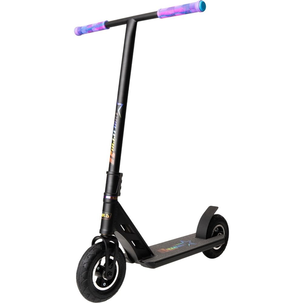 NKD Trottinette Stunt Bullit Dirt | Roues gonflables 200 mm | Aluminium 6061 Durable | Conçue pour Durer | Roulements ABEC-9 | Guidon Rotatif à 360°