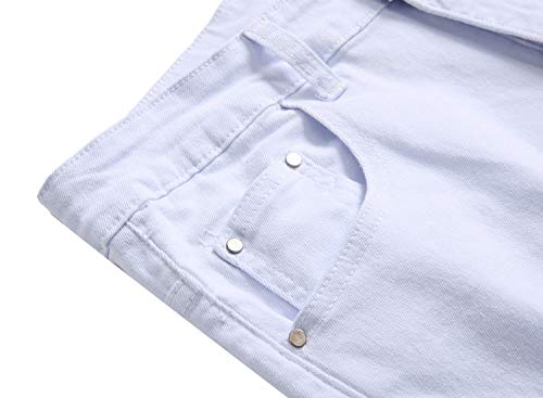 Image of Men's Ripped Slim Fit Jeans Straight Leg Denim Pants