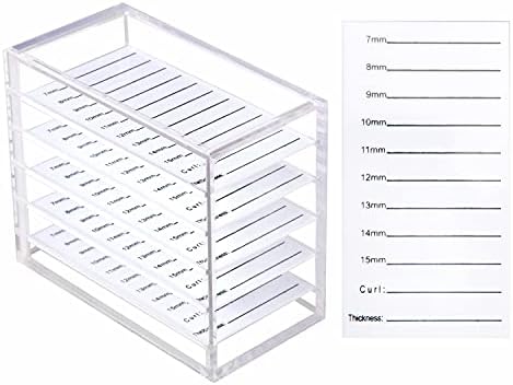 Parieo 1 Pack Acrylic Eyelash Pallet 5 Layers Eyelash Extension Storage Box Eyelashes Glue Pallet Holders Eyelash Display Storage Container Organizer