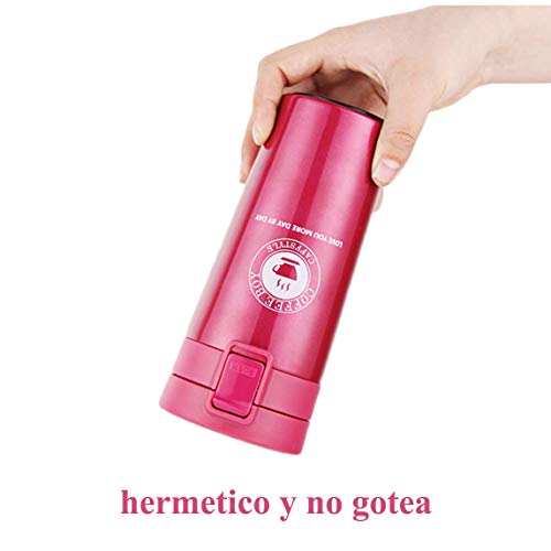 Vaso Termico Café Termo Taza Botella Taza Coche Acero Inoxidable Café Agua Thermos Frascos Termo Cafe Hermetico (Rosa) - Imagen 4