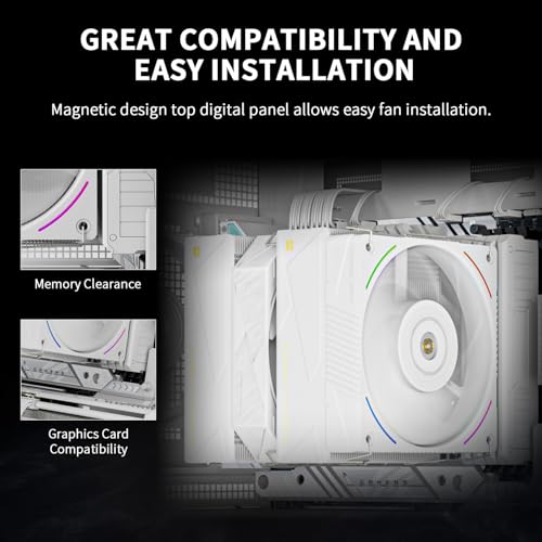 Image of Thermalright Royal Pretor 130 Ultra White CPU Air Cooler, PC Double Towers Cooler,High Performance 7 Heat Pipes CPU Cooling, White Brushed Top Cover,for AM4 /AM5, Intel lga1851 /1700 /1150 /1151 /2011