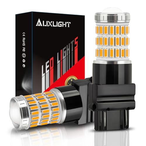 AUXLIGHT 3157 3057 3156 4157 3157K LED Bulbs Amber Yellow, Ultra Bright 60-SMD LED Replacement for Blinker Lights, Turn Signal/Parking or Running Lights, Brake/Tail Lights (Pack of 2)
