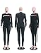 KANSOON Womens Stripe Patchwork Long Sleeve Sweatshirt Tops and Long Sweatpants Two Piece Tracksuit Outfits, Black, X-Large