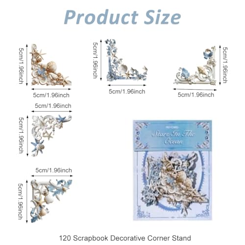 Image of HASTHIP 120pcs Frame Scrapbook Paper - 30 Styles Scrapbook Embellishments Corner Frame Hollowing Relief Flowers Vintage Floral Decorative for Junk Journaling, Card Making kit, DIY Crafts Album Decor