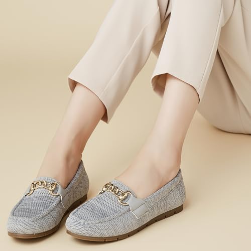 Image of Loafers for Women Comfortable Slip On Flats with Memory Foam Insole for Daily Wearing