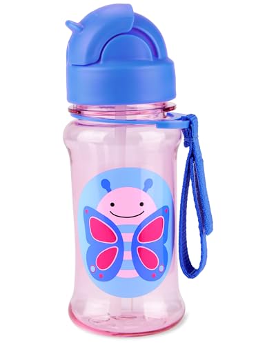 Image of Skip Hop Toddler Sippy Cup with Straw, Zoo Straw Bottle with Tritan Renew, 12 oz. Butterfly