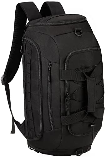 BlesMaller 35L Tactical Military Duffel Bag Duffel Bag 2 en 1 Mochila/Bandolera, Weekend Travel Fitness Tote para Baloncesto...
