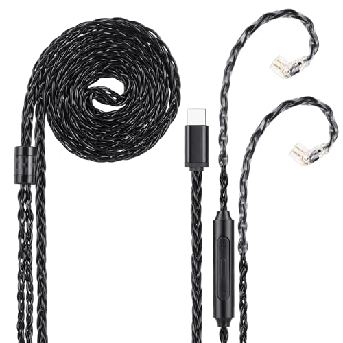 Câble IEM USB-C vers QDC Alphatec en cuivre OCC plaqué argent pour écouteurs HiFi